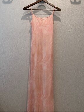 Sleeveless Blush Pink Maxi Slip Dress with Spaghetti Straps